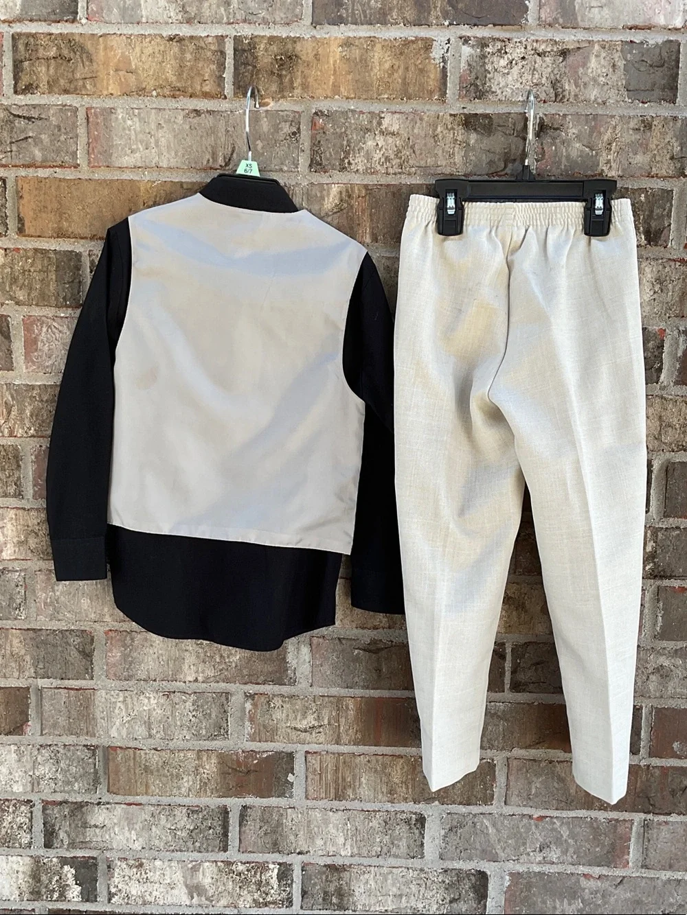 Take 50% OFF- 3pcs Boys Cream Vest & Pants Suit Set with Black Shirt, Size-6